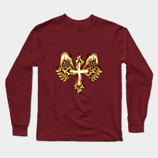 Cross with Angel Wings Long Sleeve T-Shirt